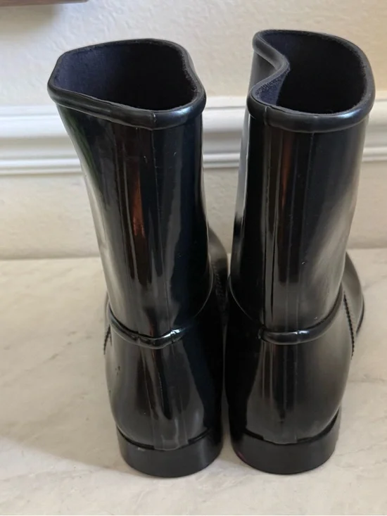 MICHAEL Michael Kors Glossy Black Mid-Calf Rain Boots - Picture 2 of 5